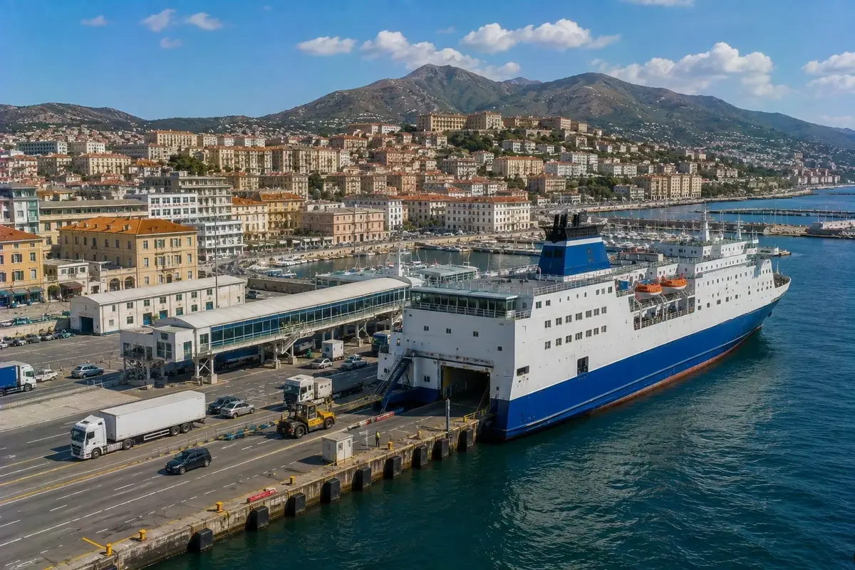 Puerto de ferry de Bastia y terminal de ferris de pasajeros en Córcega