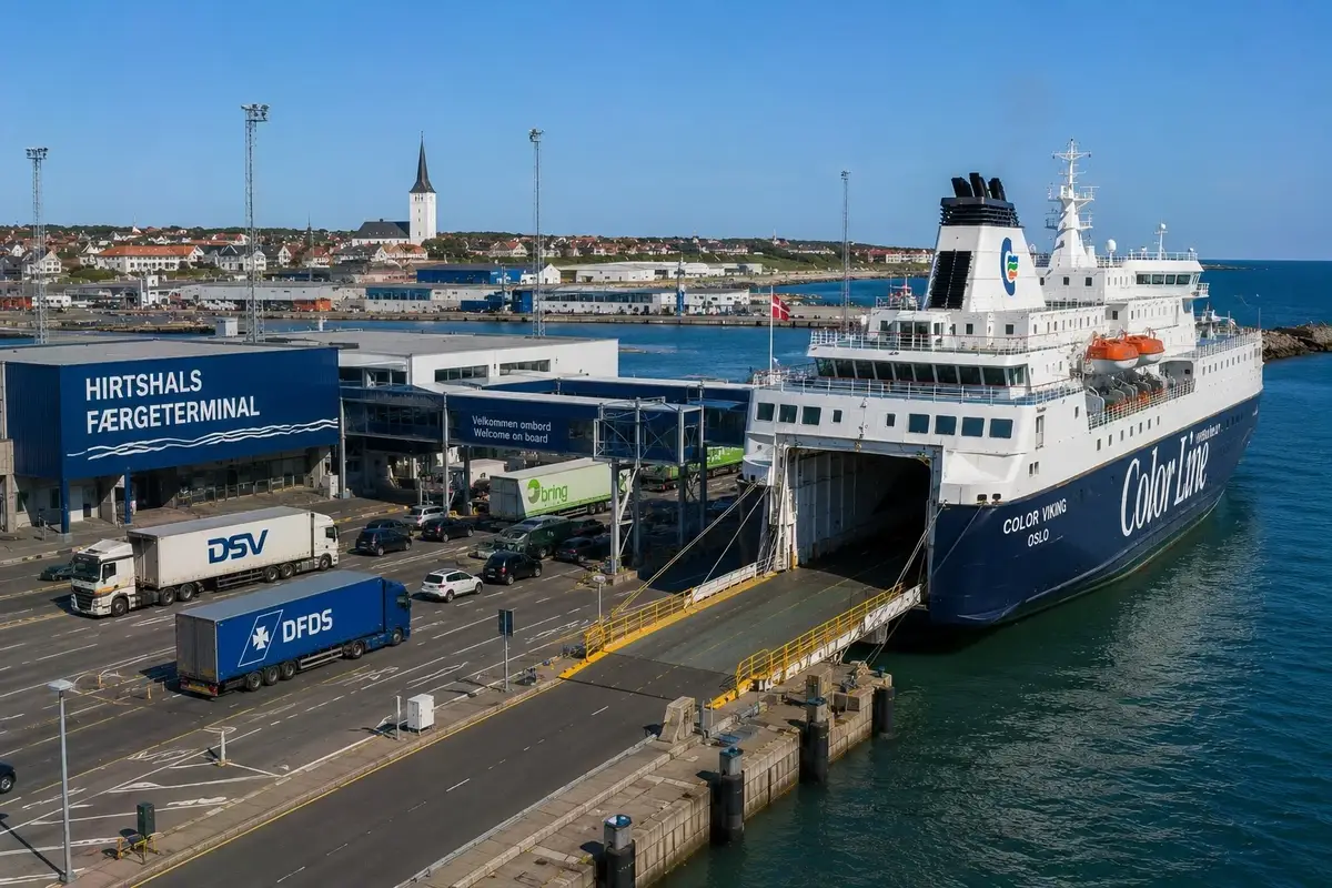 Puerto de ferry de Hirtshals y zona de la terminal de ferris