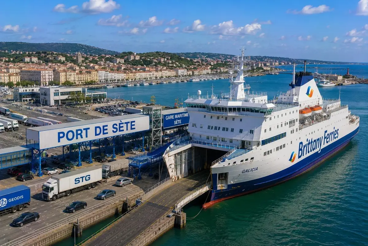 Ferry de pasajeros en la ruta Sète–Ajaccio